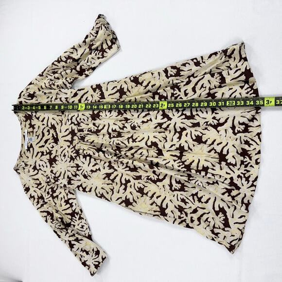 Diane Von Furstenberg Women's Silk Printed Baby Doll Mini Dress Size 2 Brown - Picture 11 of 11